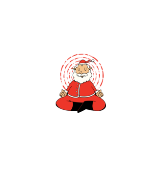 Moș Crăciun meditând model alb pe tricou