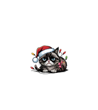 Christmas Spirit Grumpy Cat Negru model negru pe tricou