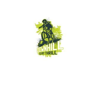 Downhill Is My Thrill tricou bicicletă model negru pe tricou