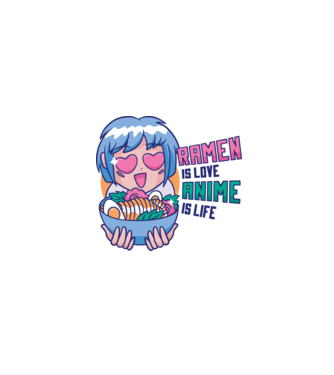 Ramen is Love Anime is Life model alb pe tricou