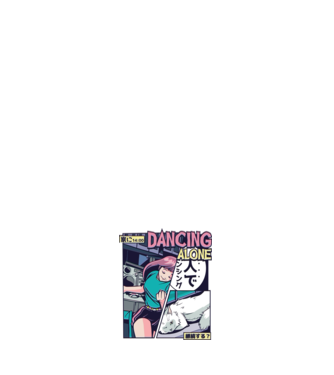 Anime Vaporwave Dancing Alone model negru pe tricou