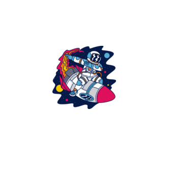 Astronaut DAB model albastru regal pe tricou