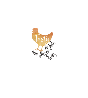 Tasty is just one finger long model alb pe tricou