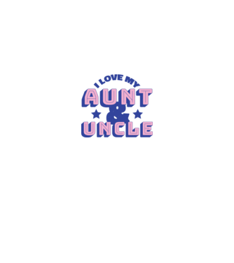 I Love My Aunt & Uncle model albastru regal pe tricou