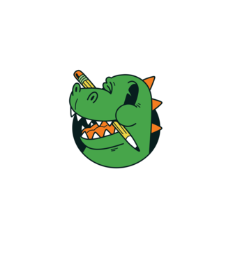 Elev Dinozaur drăguț model alb pe tricou