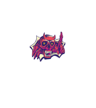 Craniu de Demon model negru pe tricou