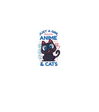 Doar o fată căreia îi place Anime și Pisicile model alb pe tricou