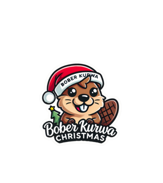 Bober Kurwa Christmas 1 model alb pe tricou
