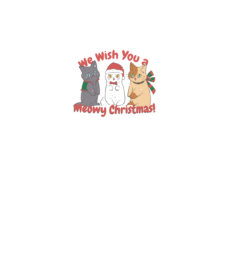 We wish You a Meowy Christmas model negru pe tricou