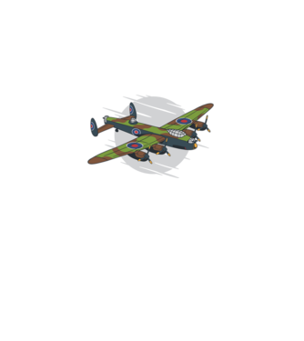 Avion bombardier Lancaster model negru pe tricou