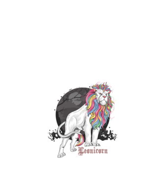 Leonicorn model negru pe tricou