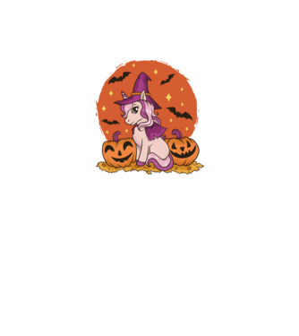 Unicorn Halloween model negru pe tricou