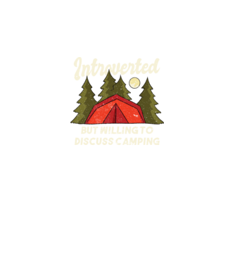 Camping Introvertit model negru pe tricou