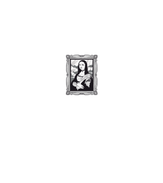 Mona Lisa gotică model negru pe tricou