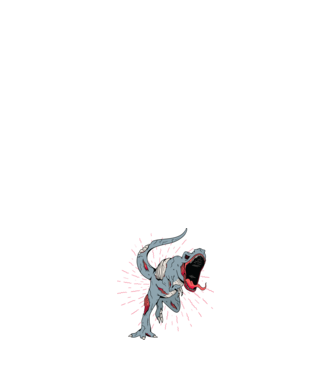 T-rex Zombie model negru pe tricou