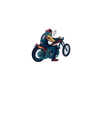 Motociclist Chopper model alb pe tricou
