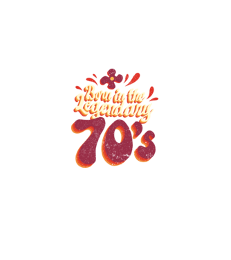 'Born in the Legendary 70''s' model negru pe tricou