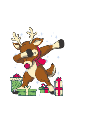 Rudolph DAB model alb pe tricou