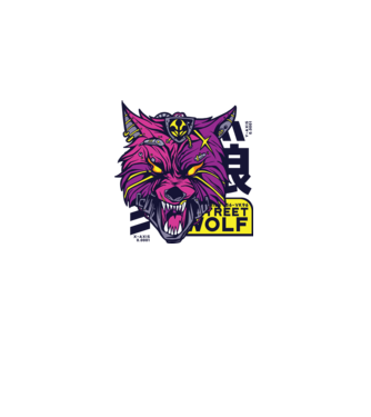 Cap de lup Cyberpunk model alb pe tricou
