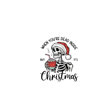 Dead inside, but it's christmas Alb model alb pe tricou