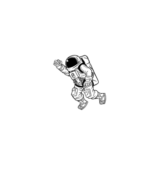 Astronaut model negru pe tricou