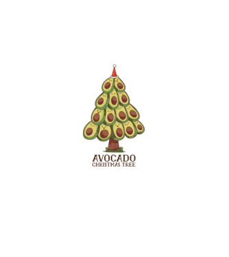 Pom de Crăciun Avocado model alb pe tricou