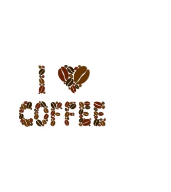 I Love Coffee model albastru deschis pe tricou