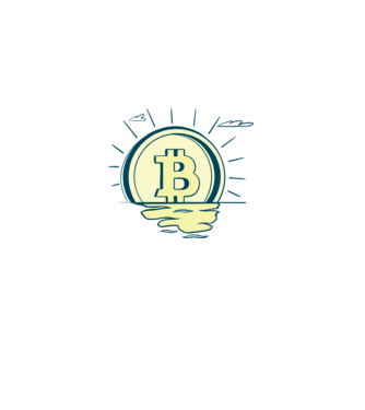 Bitcoin sunrise model albastru deschis pe tricou