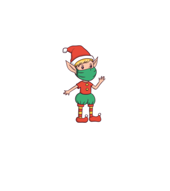 Elf cu mască model alb pe tricou
