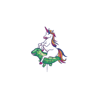 Balon cu Unicorn model albastru deschis pe tricou