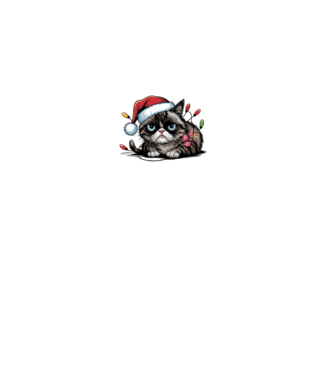 Christmas Spirit Grumpy Cat Negru model negru pe tricou