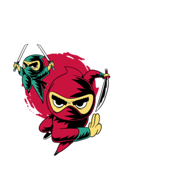 Tricou Ninja model negru pe tricou