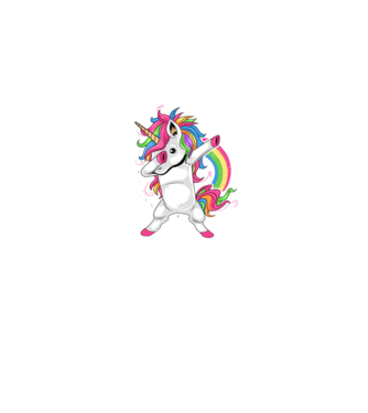 Unicorn Dab model albastru jeanși pe tricou