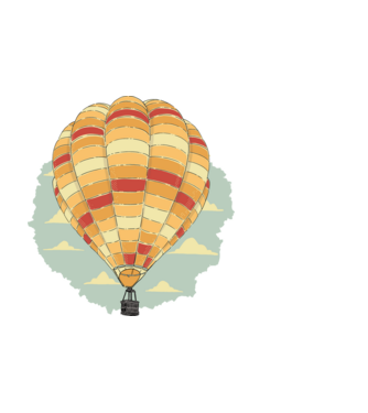 Aerostat model alb pe tricou