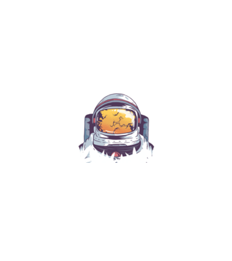 Astronaut Smoker model negru pe tricou