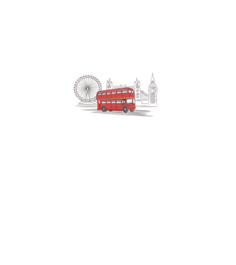 London Bus model alb pe tricou
