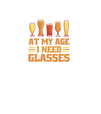 At my age i need glasses model negru pe tricou