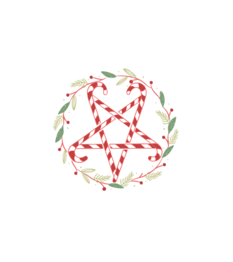 Pentagrama de Crăciun model alb pe tricou