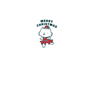 Pisică Merry Christmas model alb pe tricou