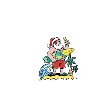 Santa Claus Summer model alb pe tricou