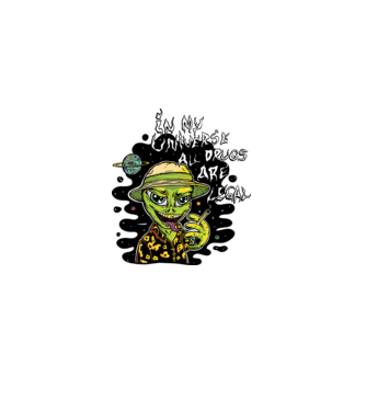 Alien drogat model nisipiu pe tricou