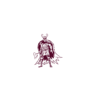 Războinic Odin Viking model alb/roșu pe tricou