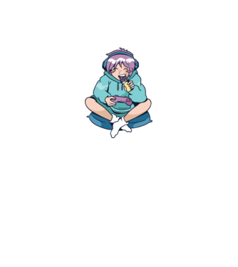 Anime Gamer Fată cu ciocolată model gri închis pe tricou