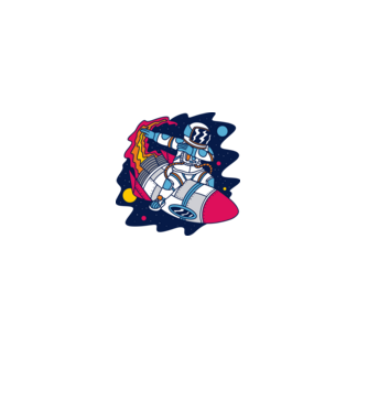 Astronaut DAB model albastru deschis pe tricou
