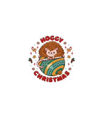 Hoggy Christmas Crăciun cu Arici model alb pe tricou