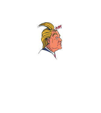 Trump Păr model turcoaz pe tricou