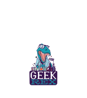 Geek Rex dinozaur tricou model negru pe tricou