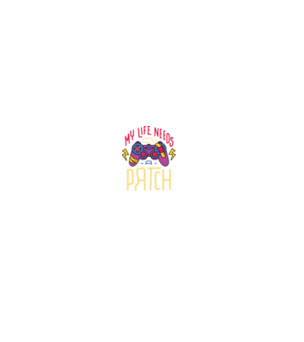 My life needs a patch Gamer model negru pe tricou