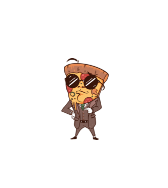 Agent de pizza în Costum model turcoaz pe tricou