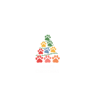 Merry Christmas Paws Negru model  pe tricou